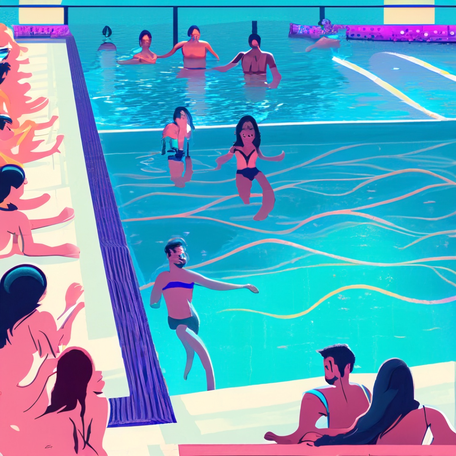 Menschen In Und Um Den Swimmingpool